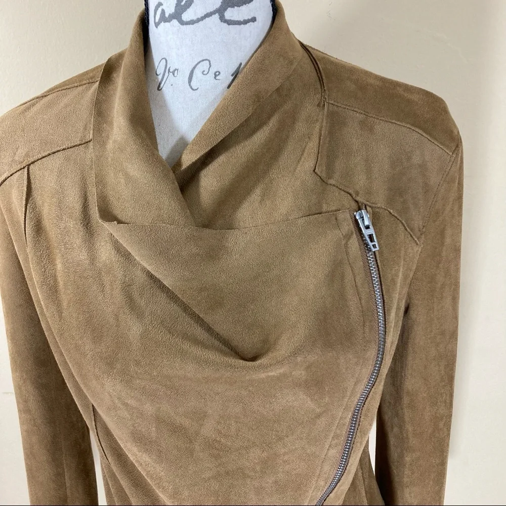 Blank NYC Drape Front Faux Suede Jacket - Picture 3 of 14